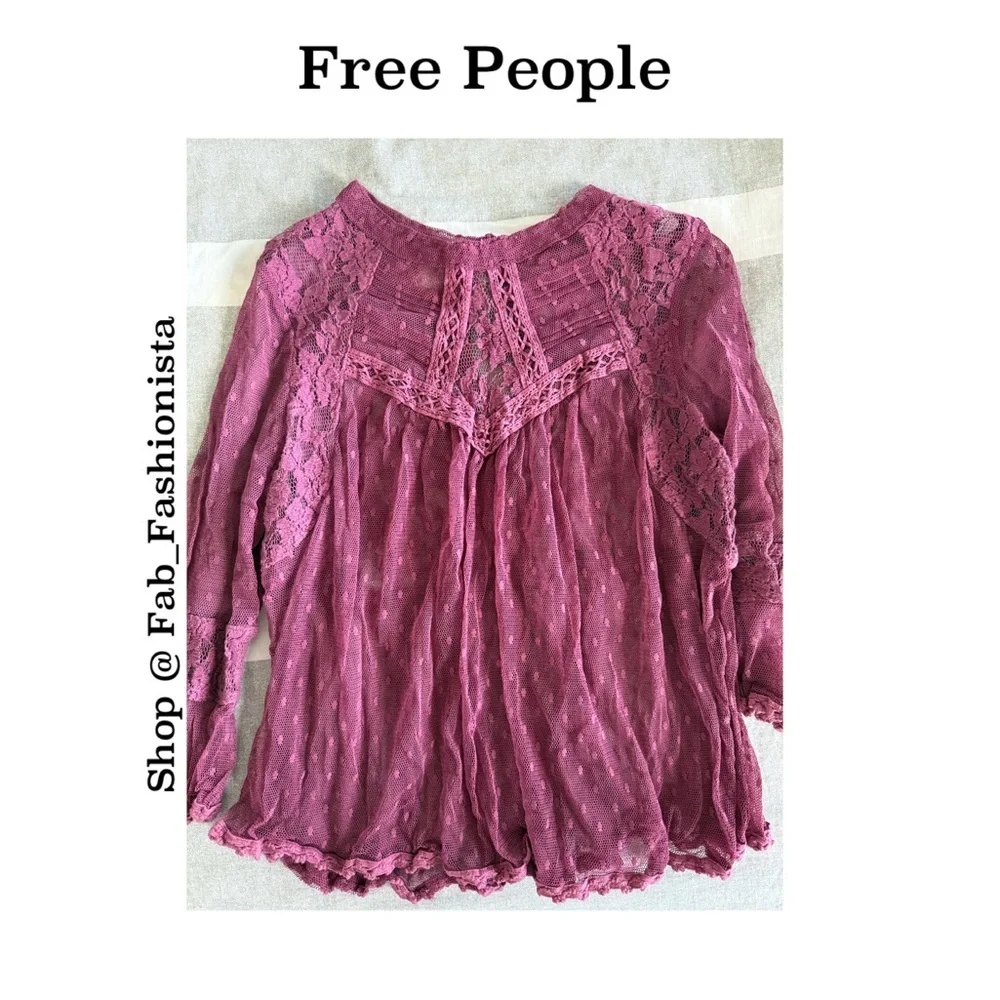 Free People Sheer Lace Blouse size XS